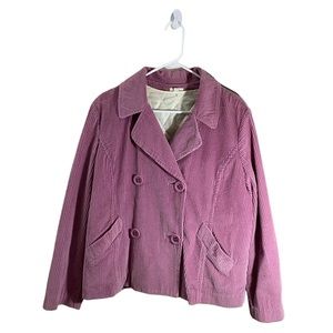 J. Jill Pink Corduroy Blazer Jacket Chunky Lined